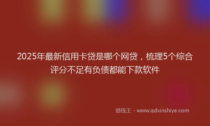 2025年最新信用卡贷是哪个网贷，梳理5个综合评分不足有负债都能下款软件