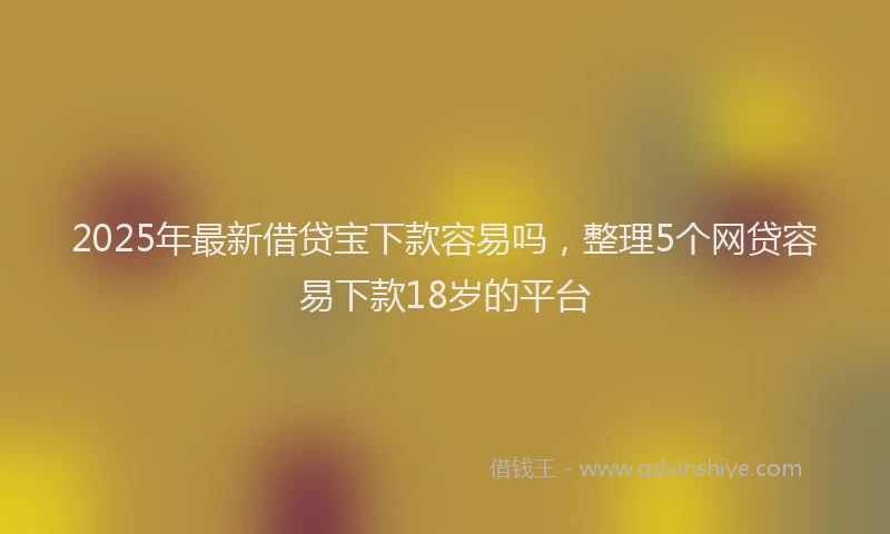 2025年最新借贷宝下款容易吗，整理5个网贷容易下款18岁的平台