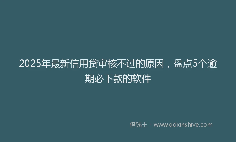 2025年最新信用贷审核不过的原因，盘点5个逾期必下款的软件