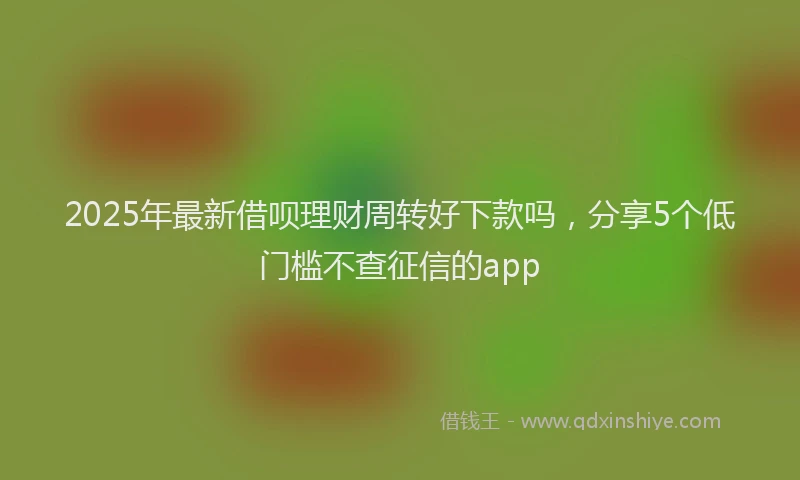 2025年最新借呗理财周转好下款吗，分享5个低门槛不查征信的app