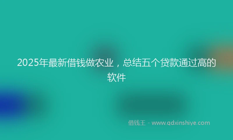2025年最新借钱做农业，总结五个贷款通过高的软件