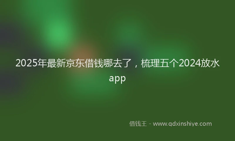 2025年最新京东借钱哪去了，梳理五个2024放水app