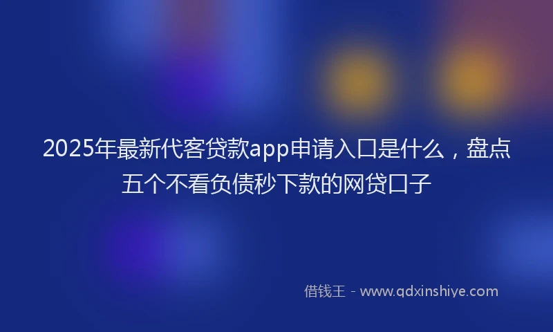 2025年最新代客贷款app申请入口是什么，盘点五个不看负债秒下款的网贷口子