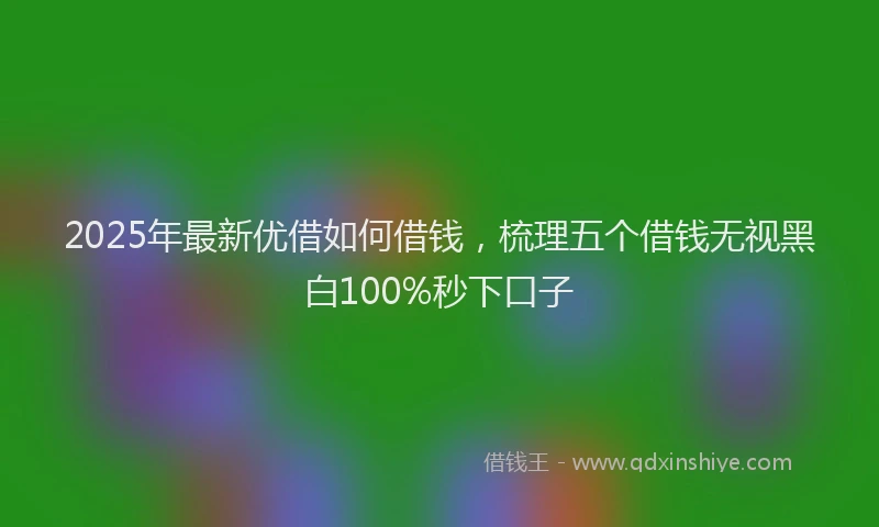 2025年最新优借如何借钱，梳理五个借钱无视黑白100%秒下口子