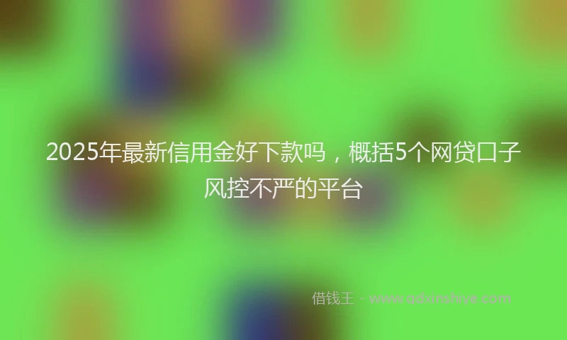 2025年最新信用金好下款吗，概括5个网贷口子风控不严的平台