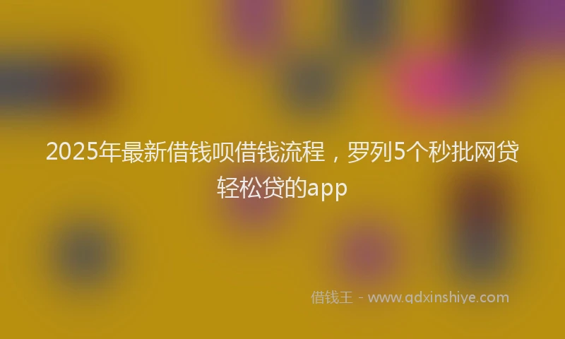 2025年最新借钱呗借钱流程，罗列5个秒批网贷轻松贷的app