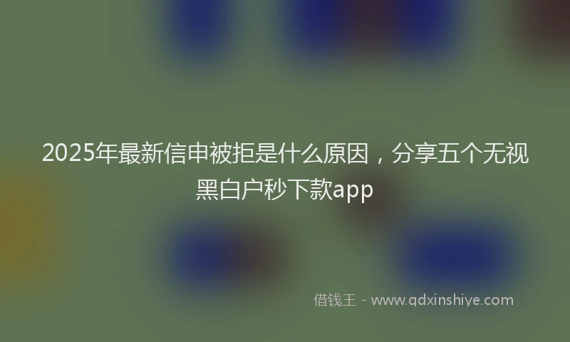 2025年最新信申被拒是什么原因，分享五个无视黑白户秒下款app
