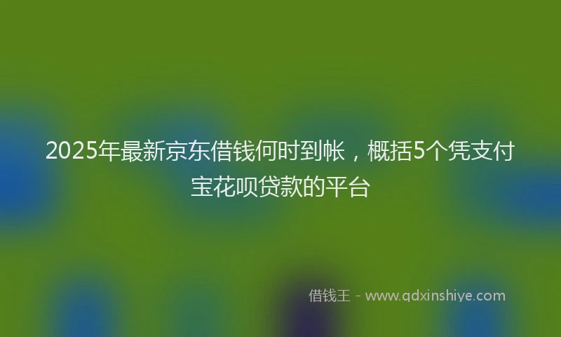 2025年最新京东借钱何时到帐，概括5个凭支付宝花呗贷款的平台