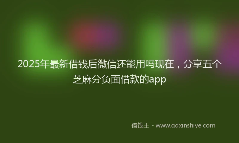 2025年最新借钱后微信还能用吗现在，分享五个芝麻分负面借款的app