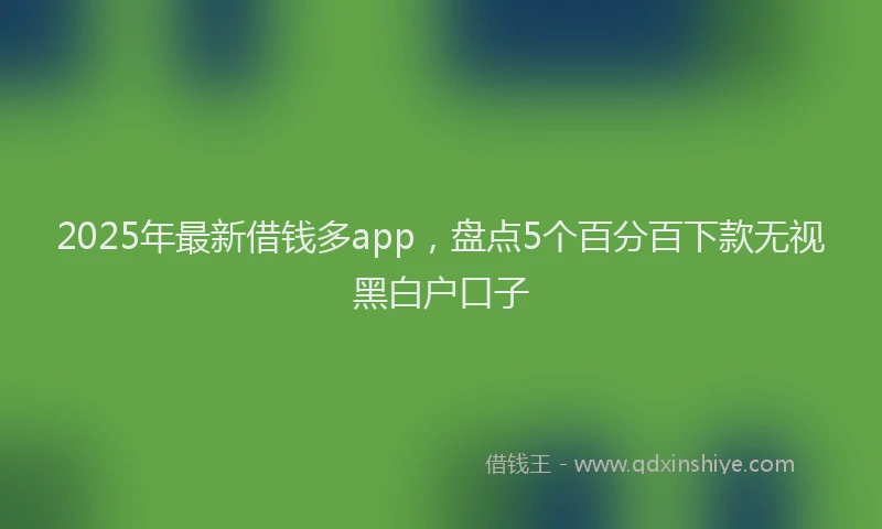 2025年最新借钱多app，盘点5个百分百下款无视黑白户口子