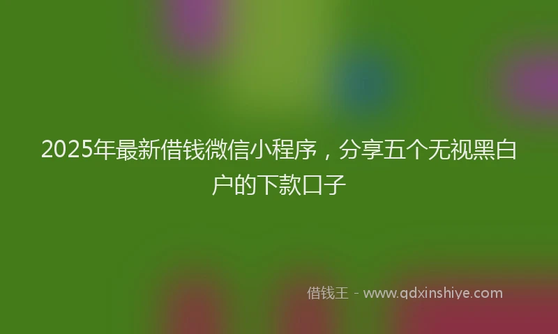 2025年最新借钱微信小程序，分享五个无视黑白户的下款口子