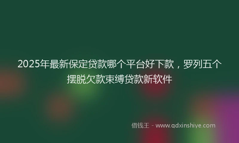 2025年最新保定贷款哪个平台好下款，罗列五个摆脱欠款束缚贷款新软件