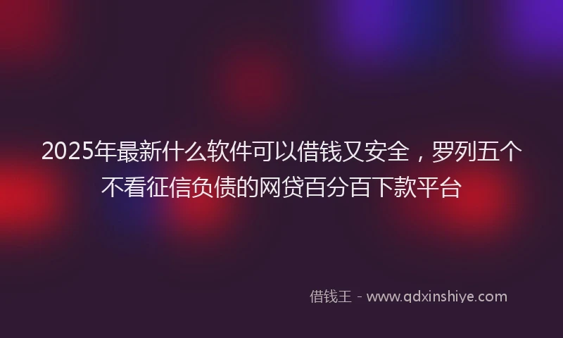 2025年最新什么软件可以借钱又安全，罗列五个不看征信负债的网贷百分百下款平台