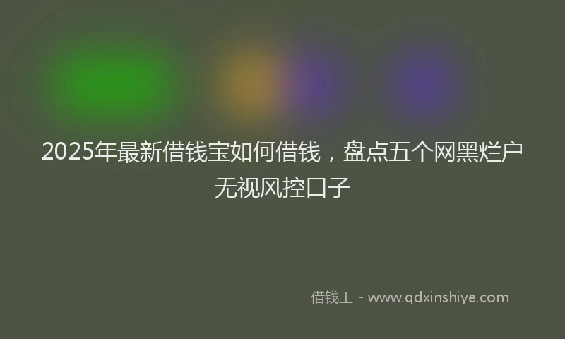 2025年最新借钱宝如何借钱，盘点五个网黑烂户无视风控口子