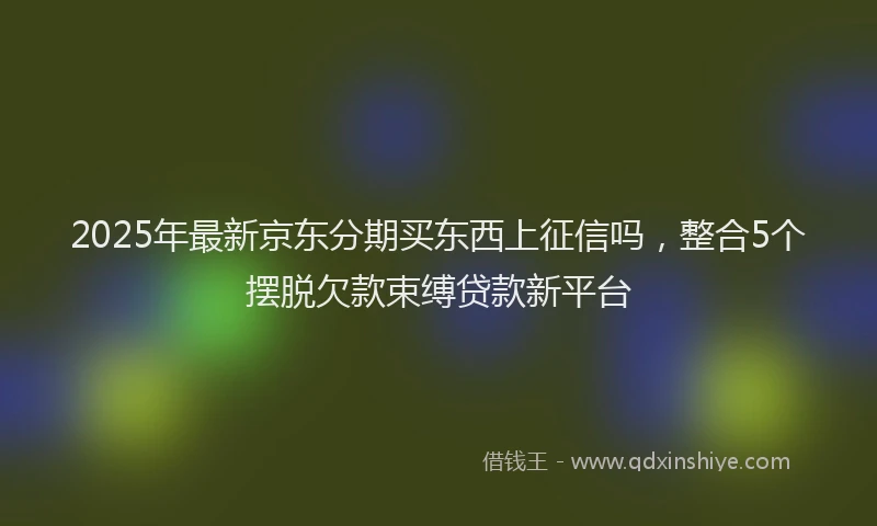 2025年最新京东分期买东西上征信吗，整合5个摆脱欠款束缚贷款新平台