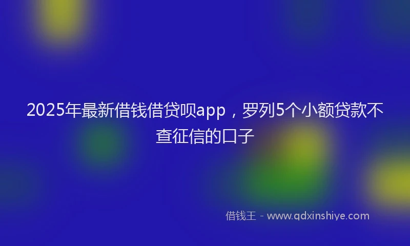 2025年最新借钱借贷呗app，罗列5个小额贷款不查征信的口子