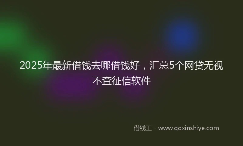 2025年最新借钱去哪借钱好，汇总5个网贷无视不查征信软件
