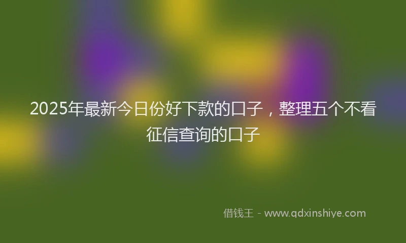 2025年最新今日份好下款的口子，整理五个不看征信查询的口子
