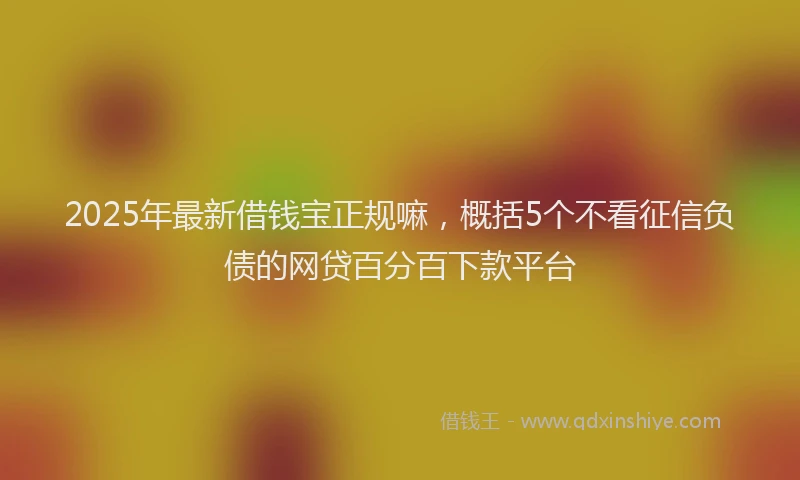 2025年最新借钱宝正规嘛，概括5个不看征信负债的网贷百分百下款平台