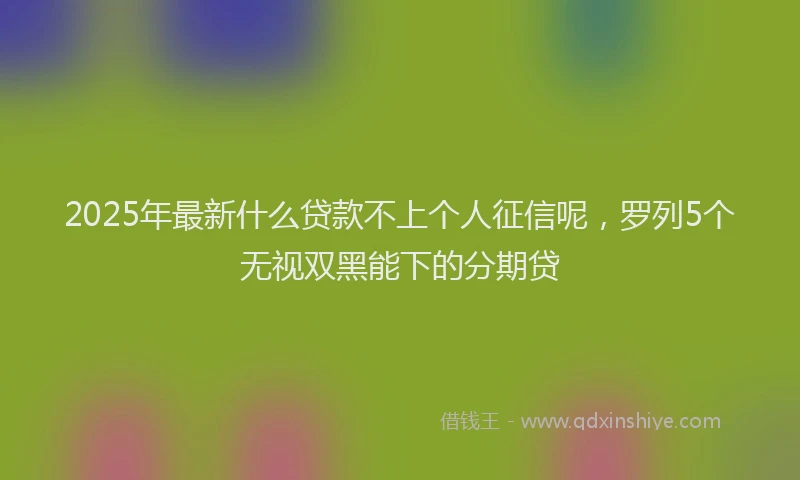 2025年最新什么贷款不上个人征信呢，罗列5个无视双黑能下的分期贷