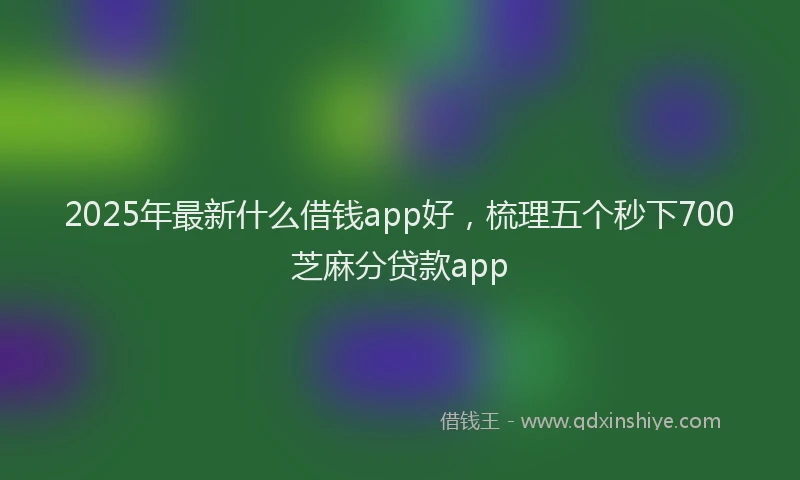 2025年最新什么借钱app好，梳理五个秒下700芝麻分贷款app