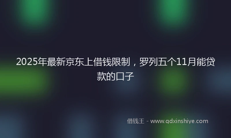 2025年最新京东上借钱限制，罗列五个11月能贷款的口子