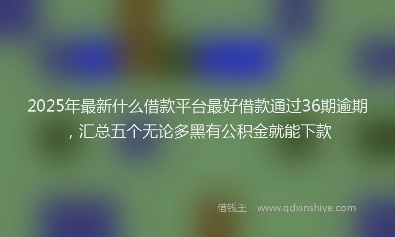 2025年最新什么借款平台最好借款通过36期逾期，汇总五个无论多黑有公积金就能下款