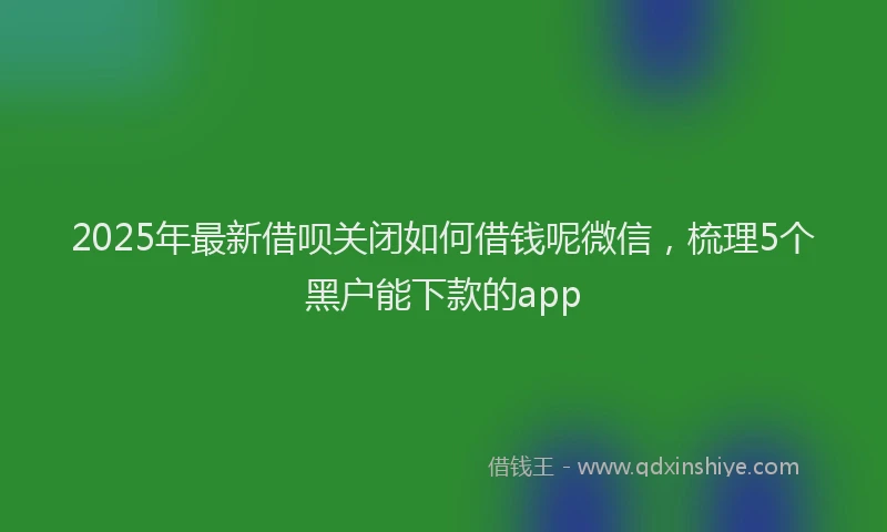 2025年最新借呗关闭如何借钱呢微信，梳理5个黑户能下款的app