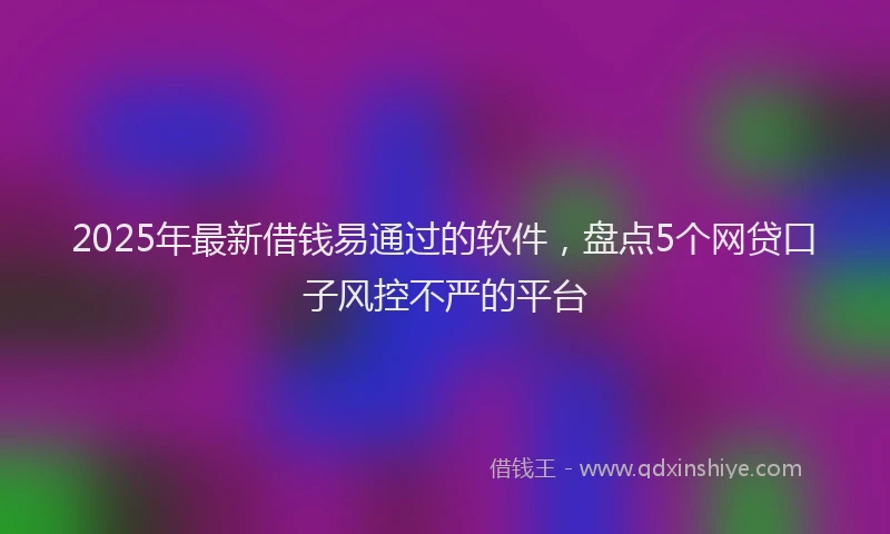 2025年最新借钱易通过的软件，盘点5个网贷口子风控不严的平台