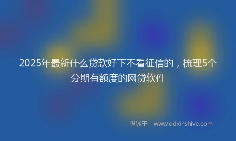2025年最新什么贷款好下不看征信的，梳理5个分期有额度的网贷软件