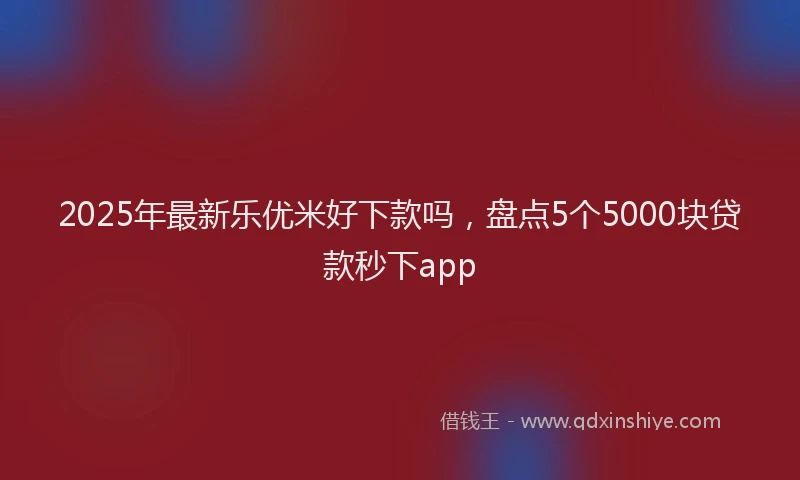 2025年最新乐优米好下款吗，盘点5个5000块贷款秒下app