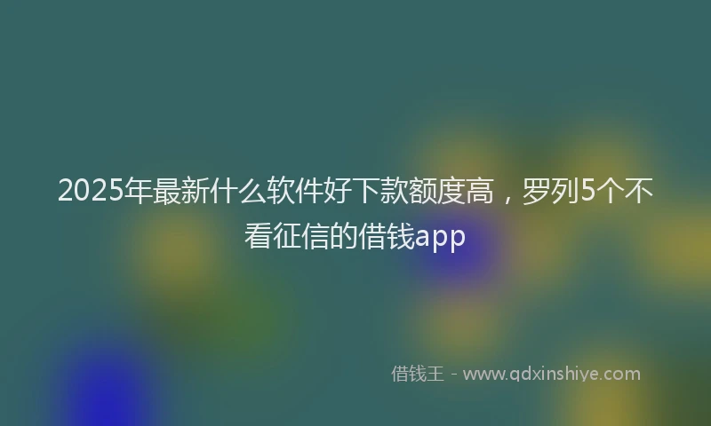 2025年最新什么软件好下款额度高，罗列5个不看征信的借钱app