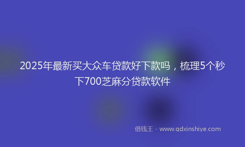 2025年最新买大众车贷款好下款吗，梳理5个秒下700芝麻分贷款软件