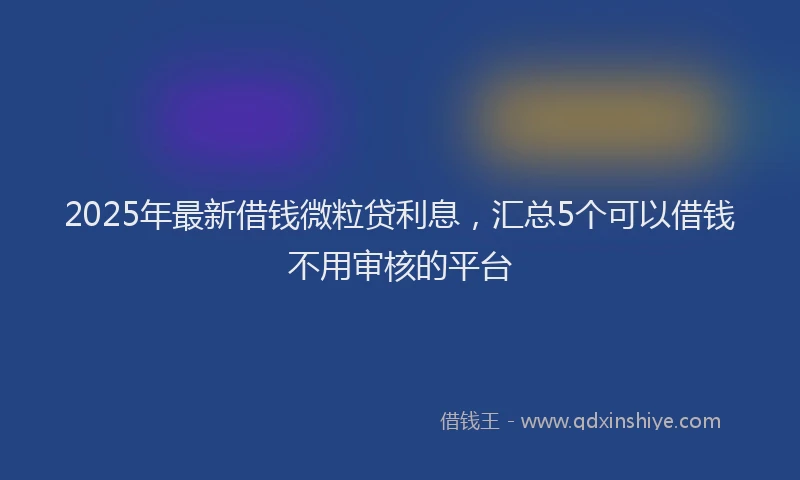 2025年最新借钱微粒贷利息，汇总5个可以借钱不用审核的平台