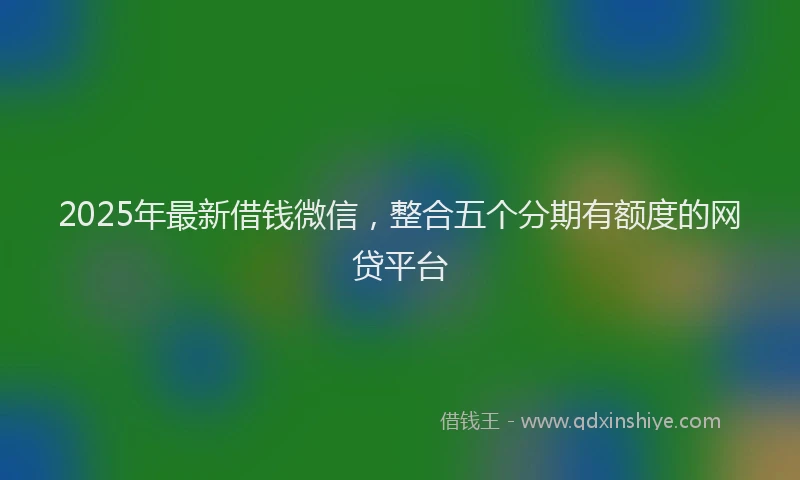 2025年最新借钱微信，整合五个分期有额度的网贷平台
