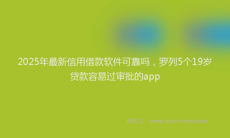2025年最新信用借款软件可靠吗，罗列5个19岁贷款容易过审批的app