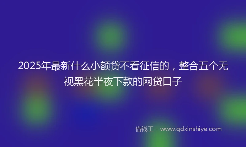 2025年最新什么小额贷不看征信的，整合五个无视黑花半夜下款的网贷口子