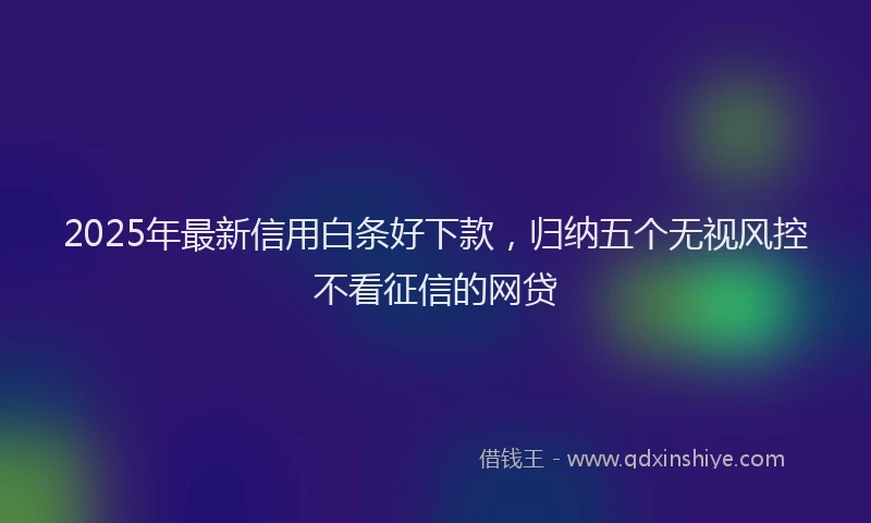 2025年最新信用白条好下款，归纳五个无视风控不看征信的网贷