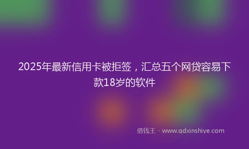 2025年最新信用卡被拒签，汇总五个网贷容易下款18岁的软件