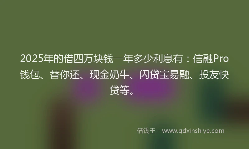 2025年的借四万块钱一年多少利息有：信融Pro钱包、替你还、现金奶牛、闪贷宝易融、投友快贷等。