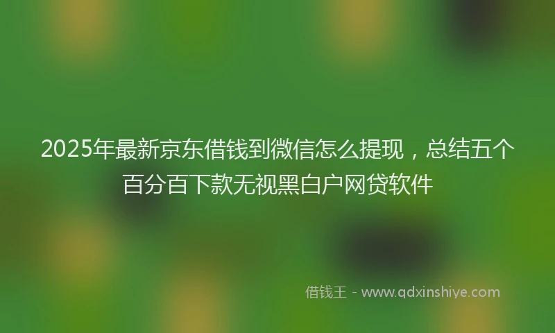 2025年最新京东借钱到微信怎么提现，总结五个百分百下款无视黑白户网贷软件