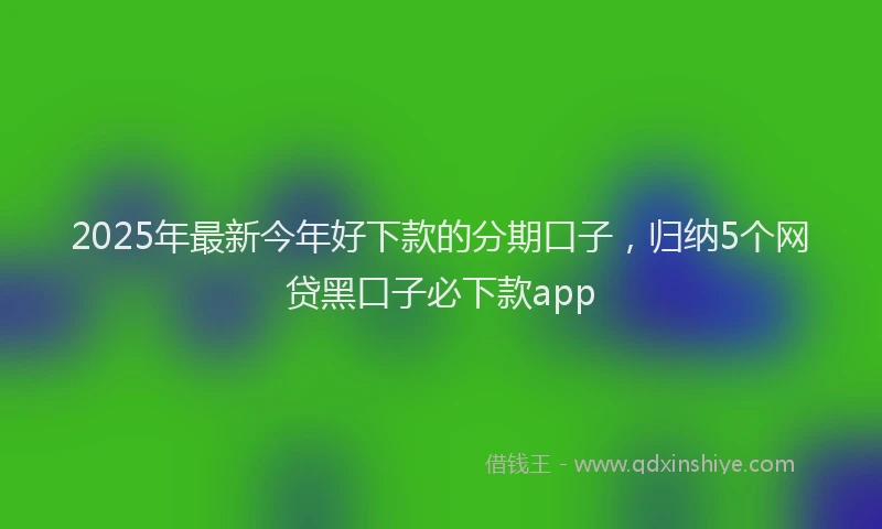 2025年最新今年好下款的分期口子，归纳5个网贷黑口子必下款app