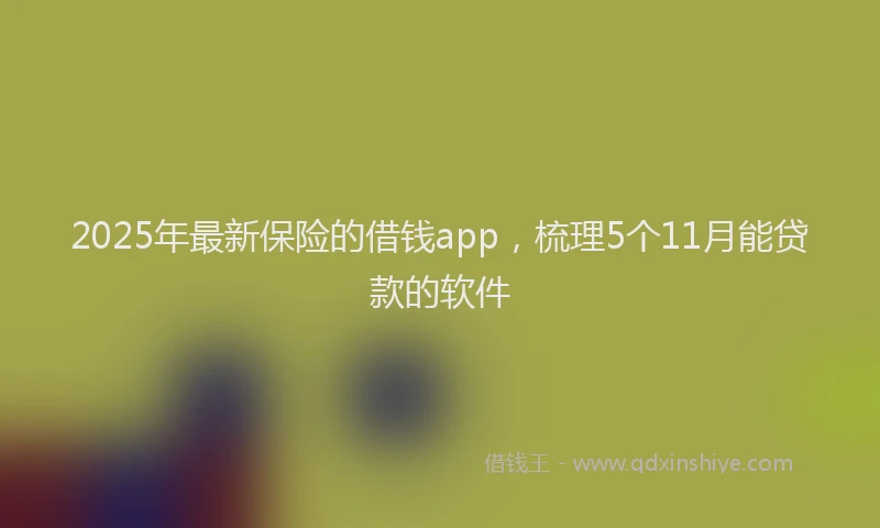 2025年最新保险的借钱app，梳理5个11月能贷款的软件