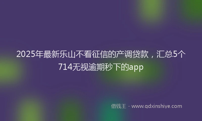 2025年最新乐山不看征信的产调贷款，汇总5个714无视逾期秒下的app