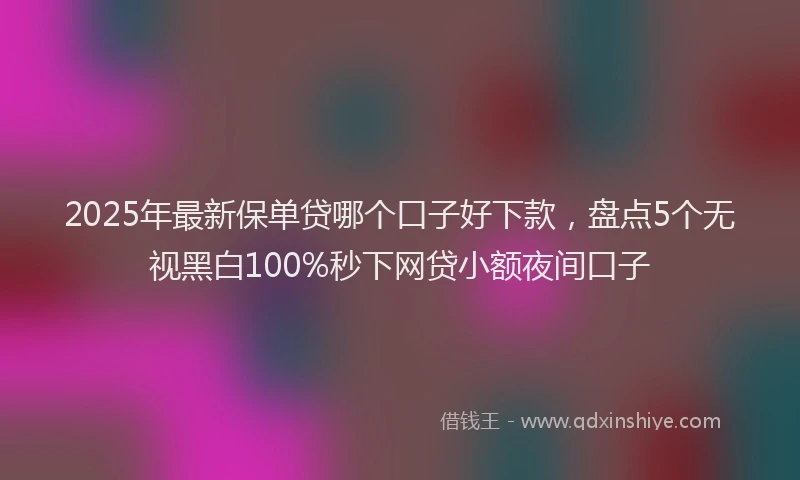 2025年最新保单贷哪个口子好下款，盘点5个无视黑白100%秒下网贷小额夜间口子