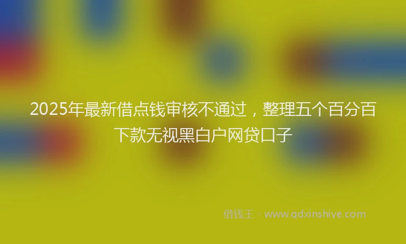2025年最新借点钱审核不通过，整理五个百分百下款无视黑白户网贷口子