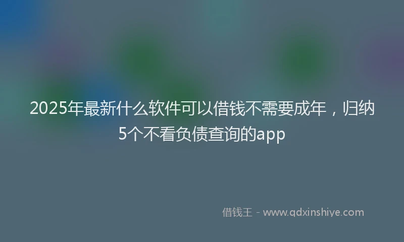 2025年最新什么软件可以借钱不需要成年，归纳5个不看负债查询的app