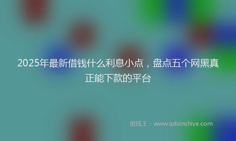 2025年最新借钱什么利息小点，盘点五个网黑真正能下款的平台