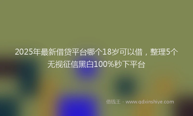 2025年最新借贷平台哪个18岁可以借，整理5个无视征信黑白100%秒下平台