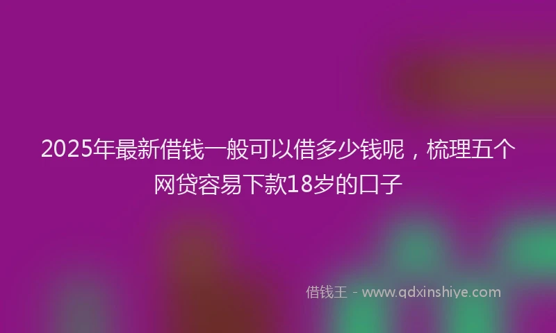 2025年最新借钱一般可以借多少钱呢，梳理五个网贷容易下款18岁的口子